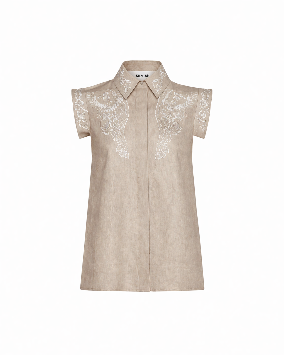 c11a38d7-8583-4f47-9bbe-a6cf3f883680 Λινό πουκάμισο με διακοσμητικό κέντημα - Image 1