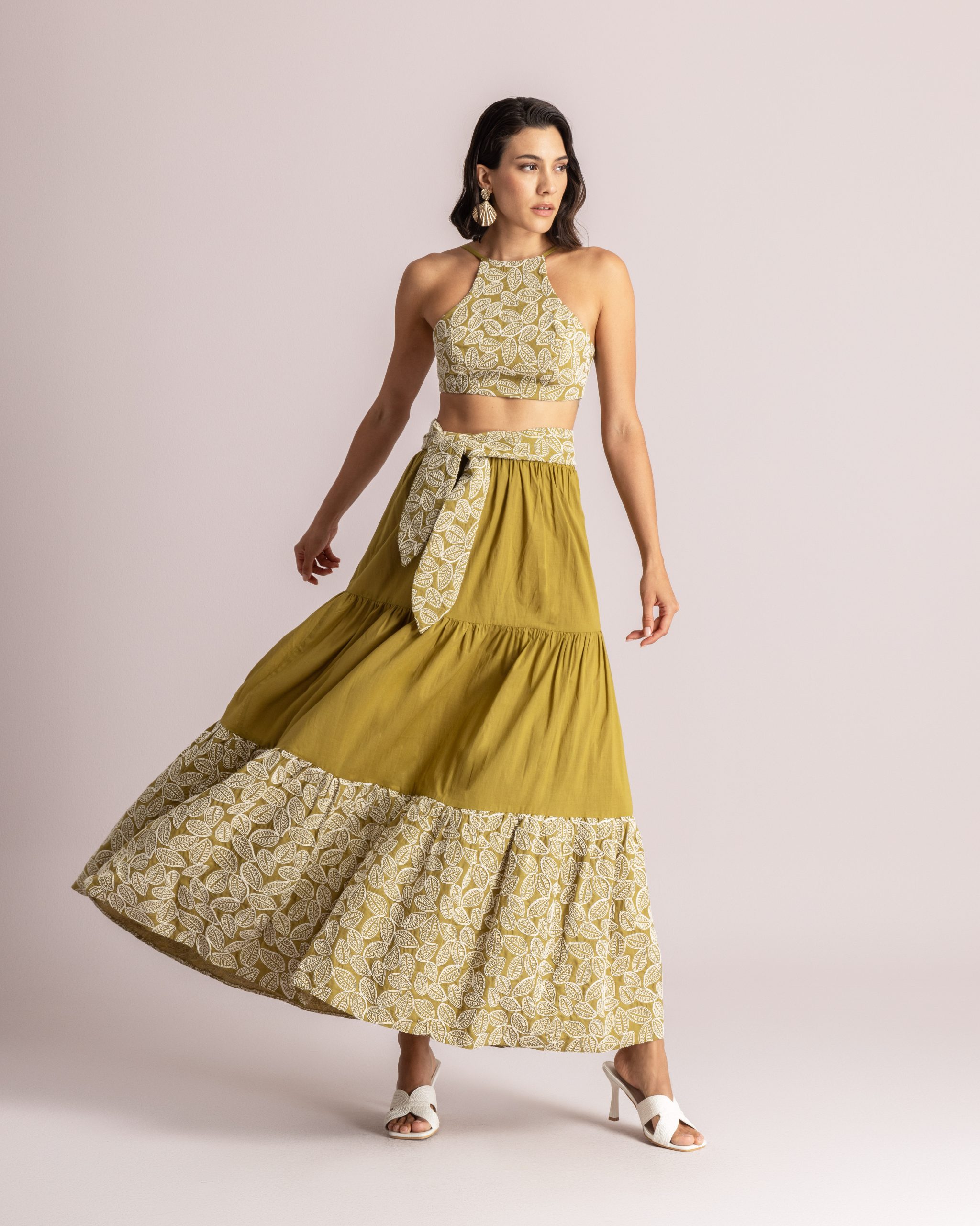 MOYTAKI 212133 Σετ wrap top και μάξι φούστα με print - Image 1