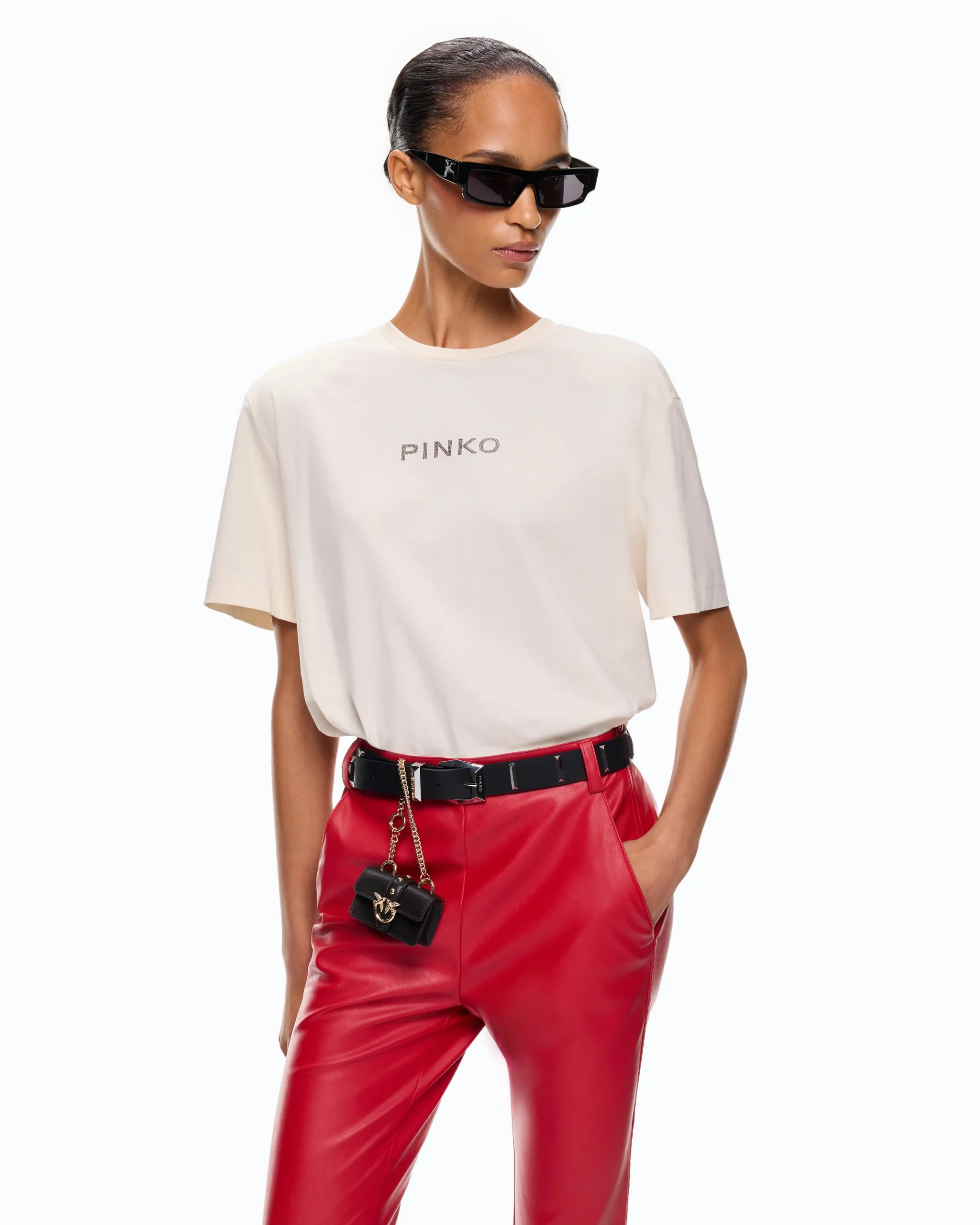 105526A3KJCL400101_1 T-shirt «Too Glam To Give A Damn» με στρας - Image 1