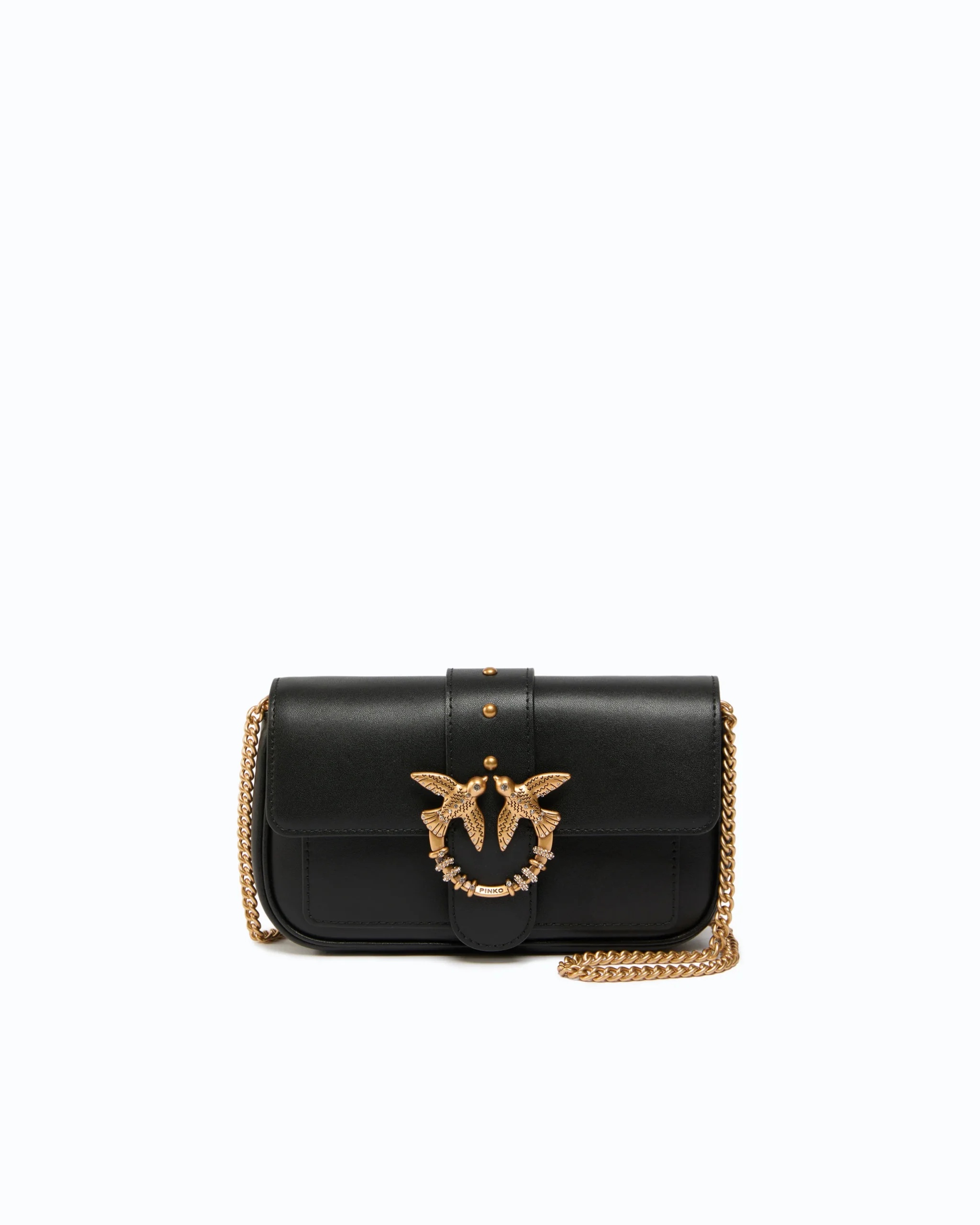 107072A0F1Z99Q00001_1 Μικρή δερμάτινη τσάντα ώμου Love Bag Pocket με αγκράφα με διακοσμητικά στοιχεία - Image 1