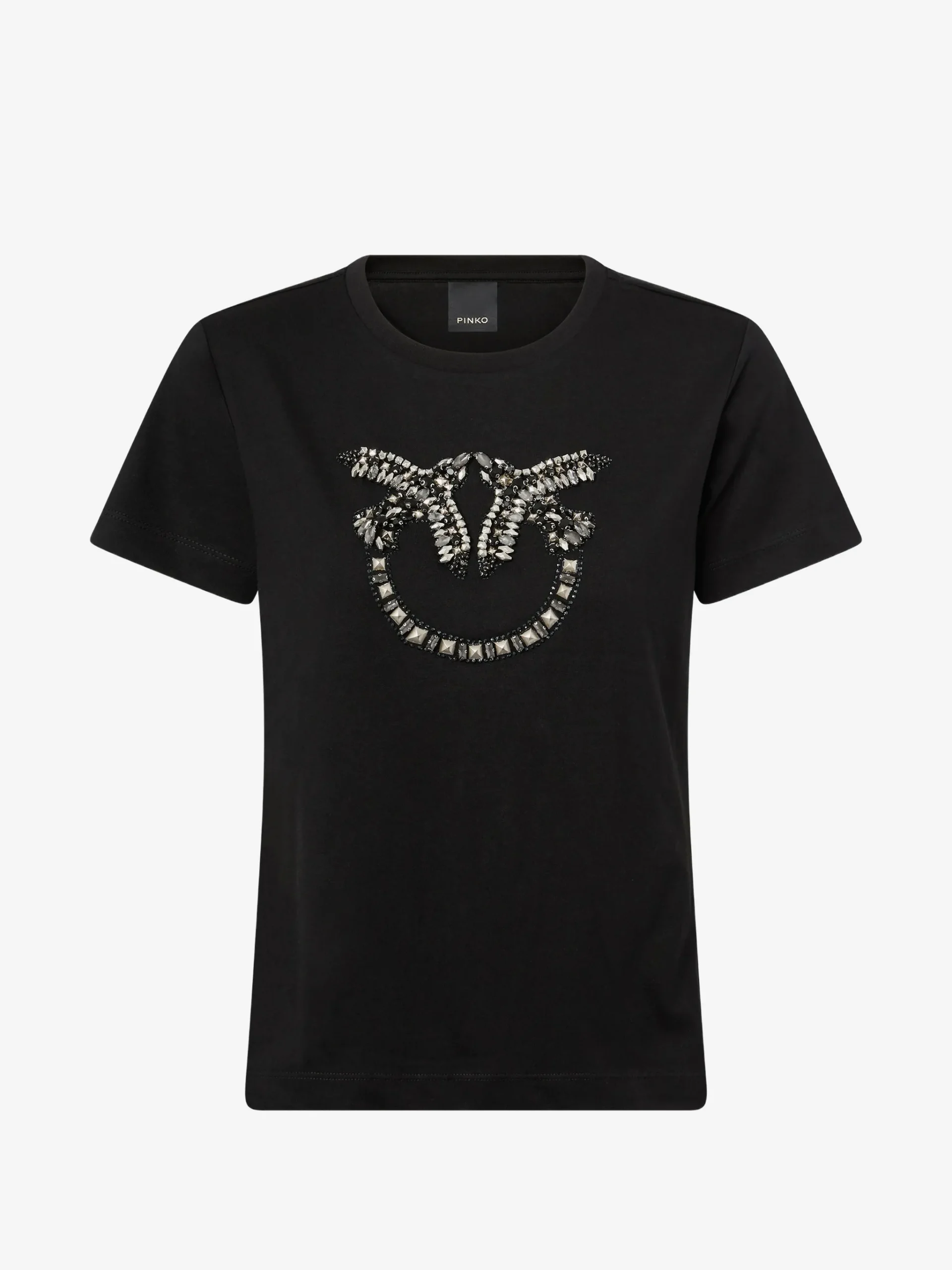 36536474_70622596_2048 T-shirt με μεγάλο κεντημένο Love Birds με κρύσταλλα και παγιέτες - Image 1
