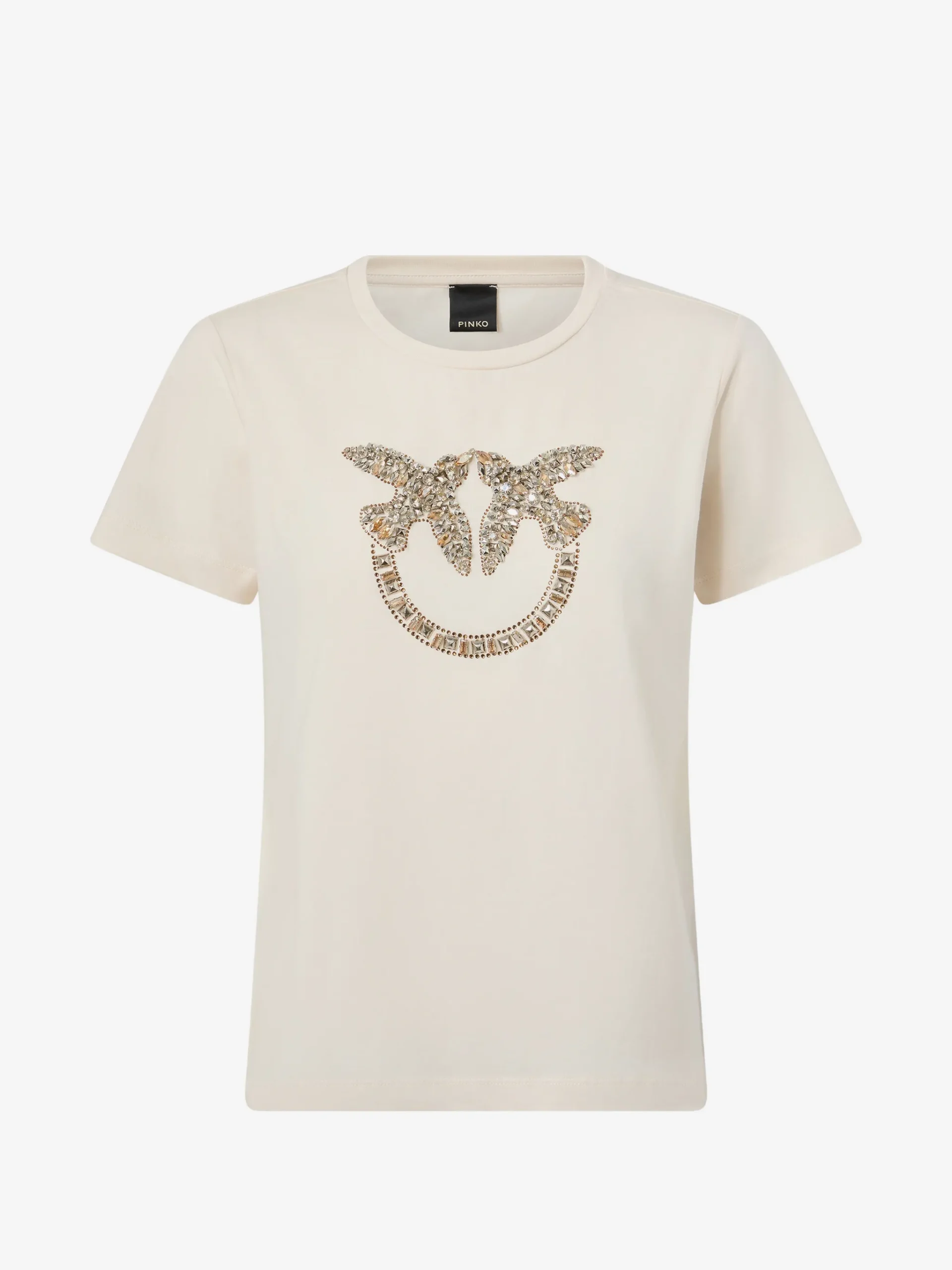 36536564_70625363_2048 T-shirt με μεγάλο κεντημένο Love Birds με κρύσταλλα και παγιέτες - Image 1