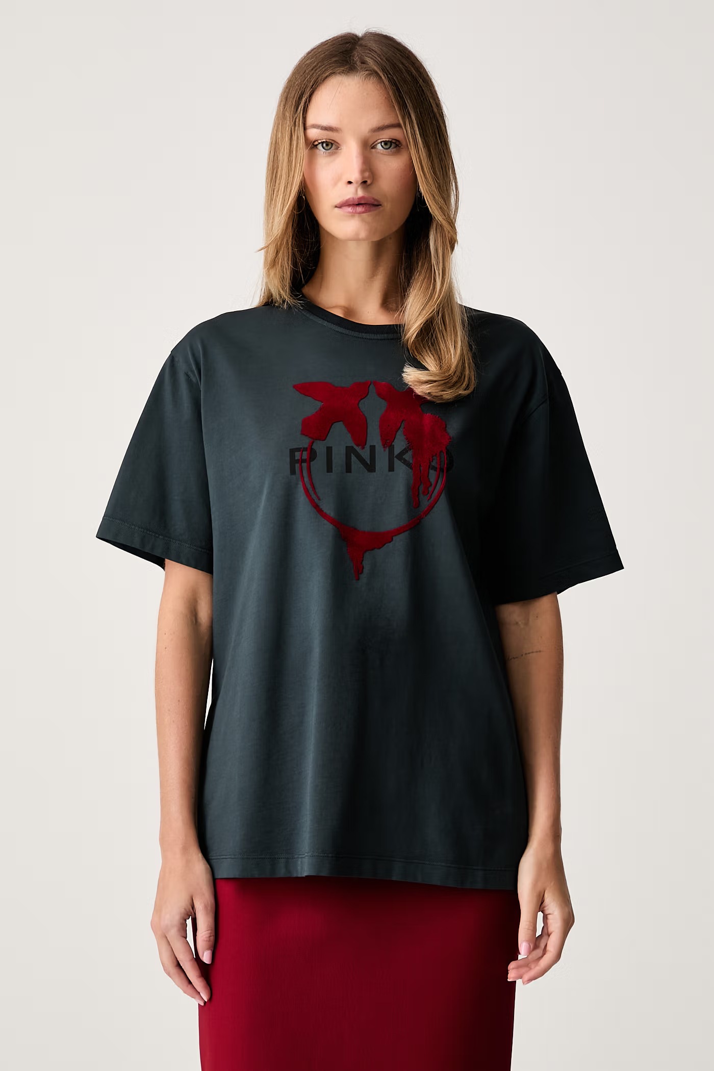 AW26-TSDZGJ-90A_F1 Μπλούζα oversized με το λογότυπο love birds - Image 1