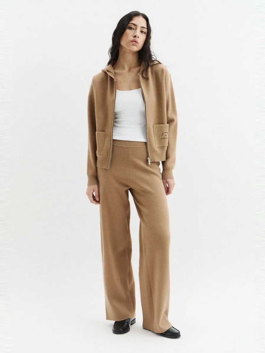 karl-lagerfeld-rsg-knit-nougat-b4w18036-2 Πλεκτό σετ Karl Lagerfeld με ζακέτα και wide leg παντελόνι - Image 1