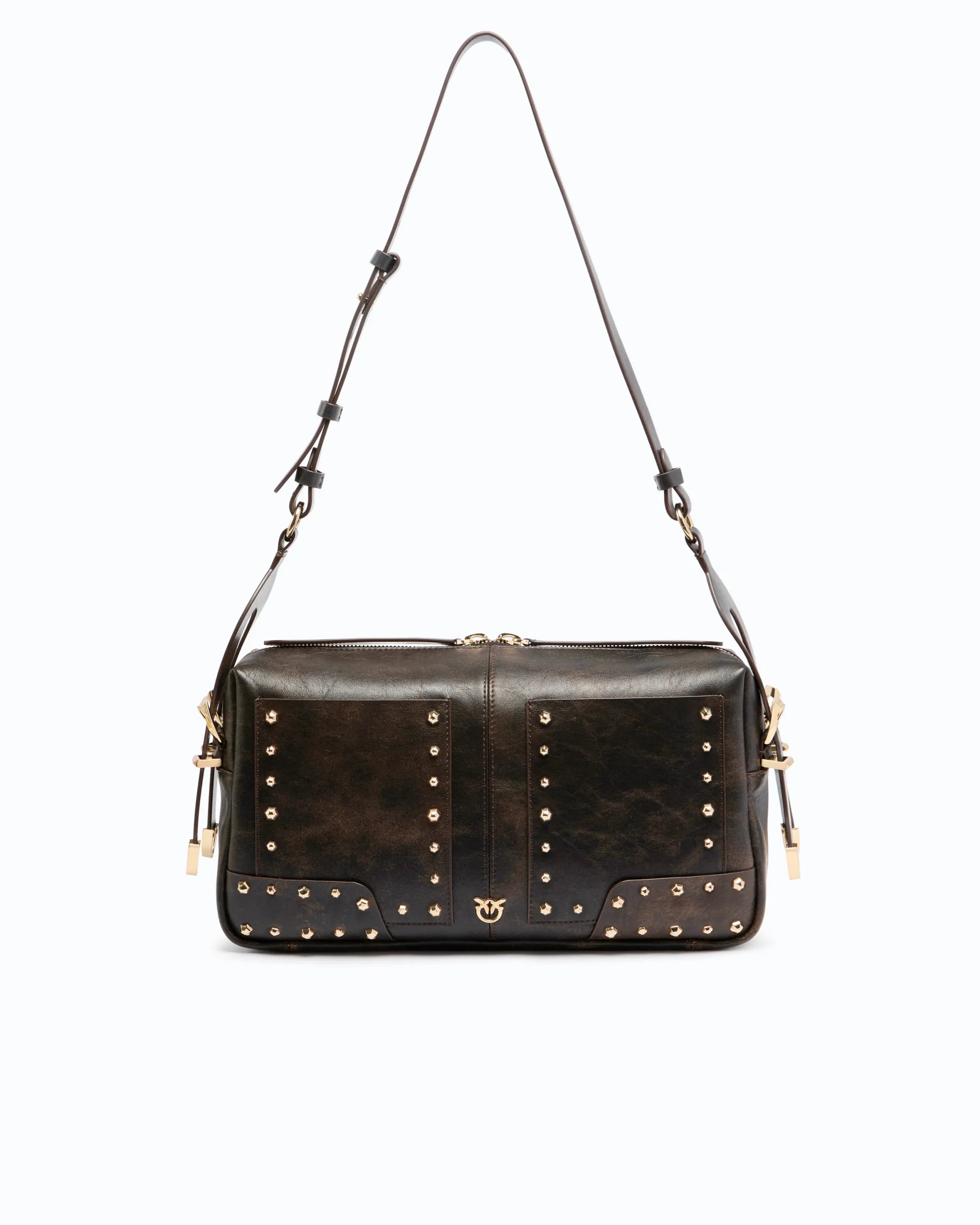 106676A3MAL64Y00001_1 Τσάντα ώμου μεσαίου μεγέθους Keeper Bag από δέρμα cloud με patches και τρουκς - Image 1