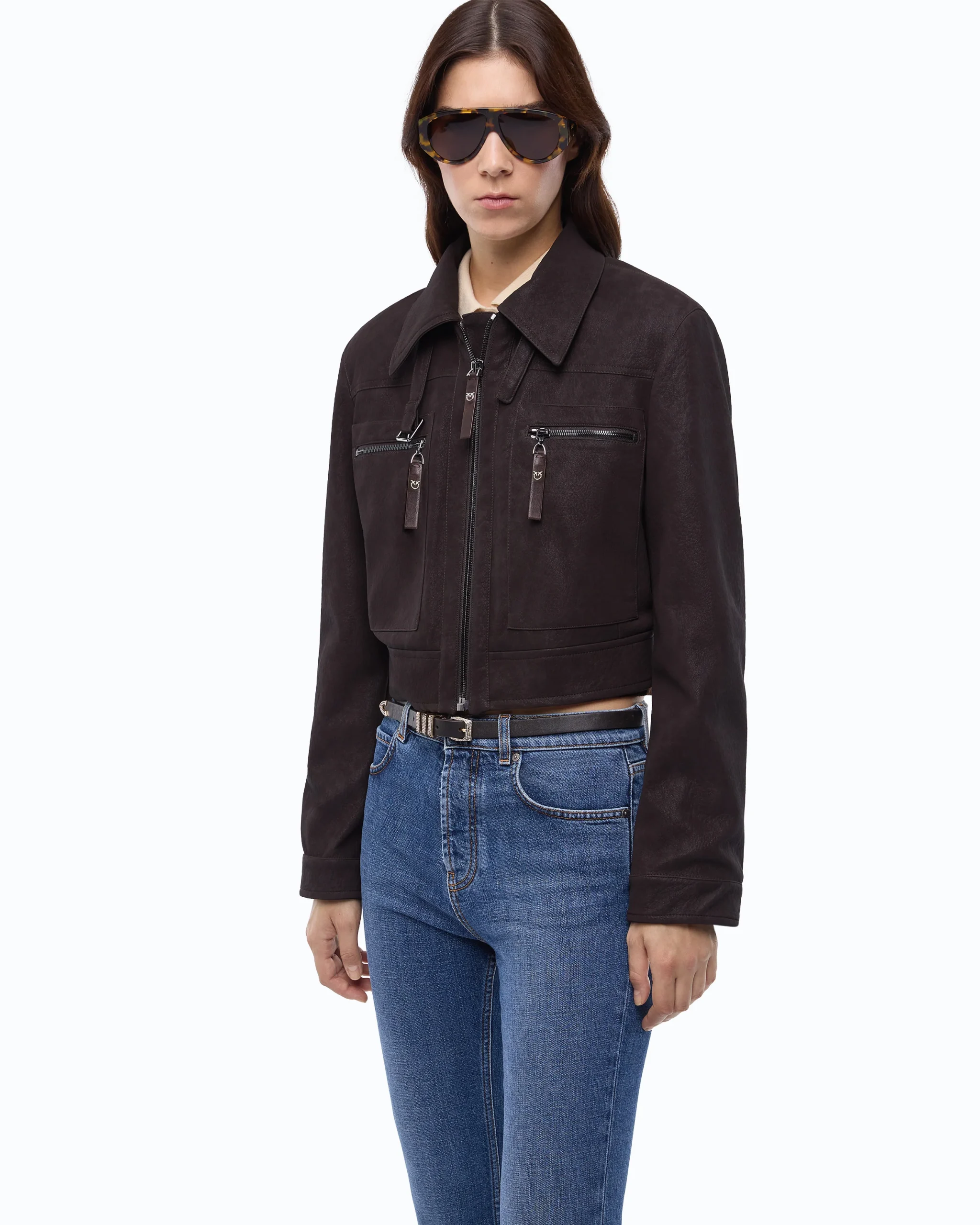 107807A3MDM0402501_1 Κοντό Jacket σε Εφέ Nubuck Δέρματος - Image 1